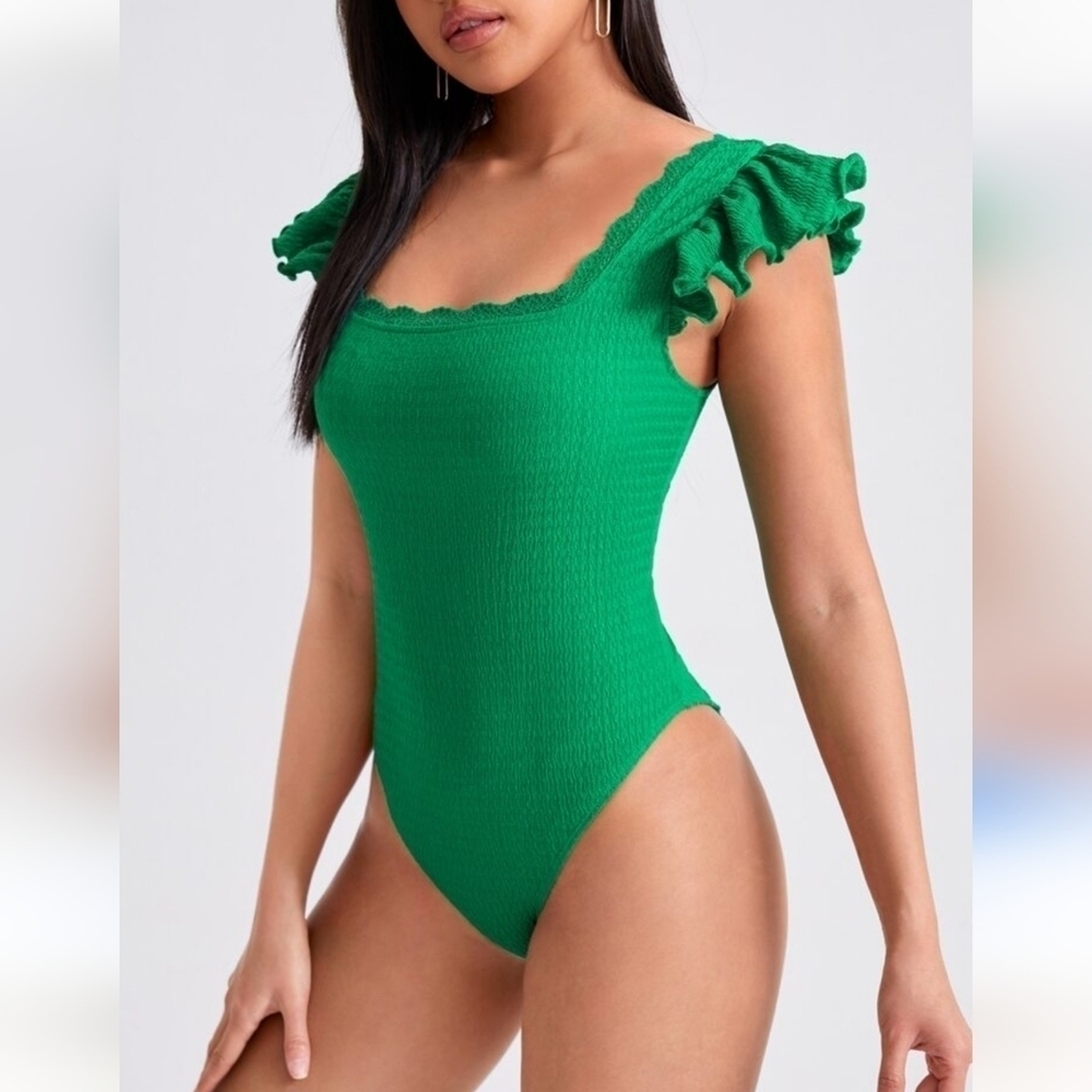 Shein Frenchy Knit Bodysuit Color Green Size Medium